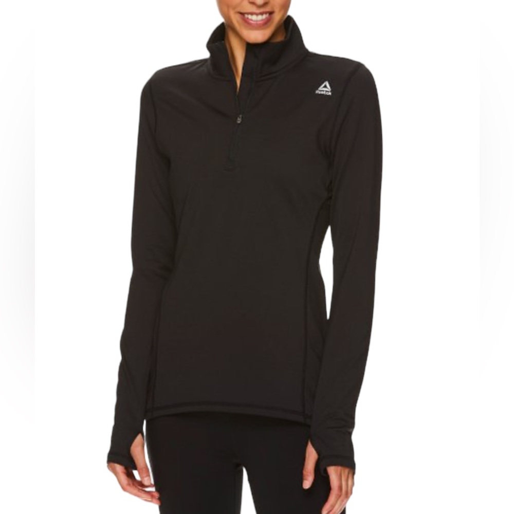 Reebok Black All Around Half-Zip Pullover With Lightweight SpeedWick Fabric - Picture 1 of 15